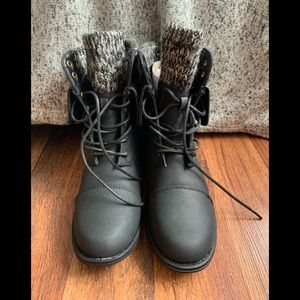 JustFab black booties